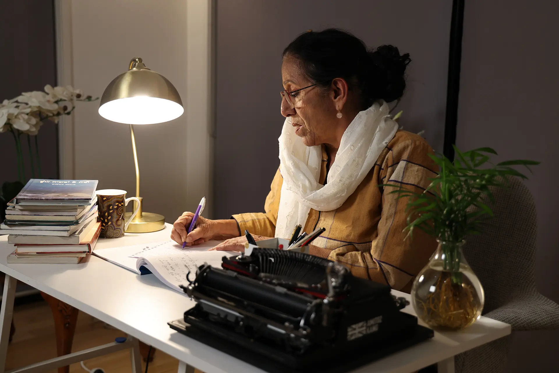 Professional writing at a desk